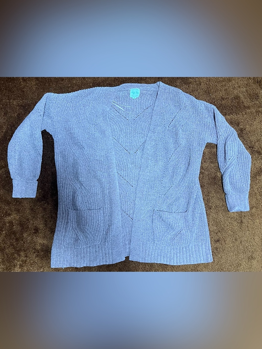 Hippie Rose Dark Pink Open-Front Knit Cardigan